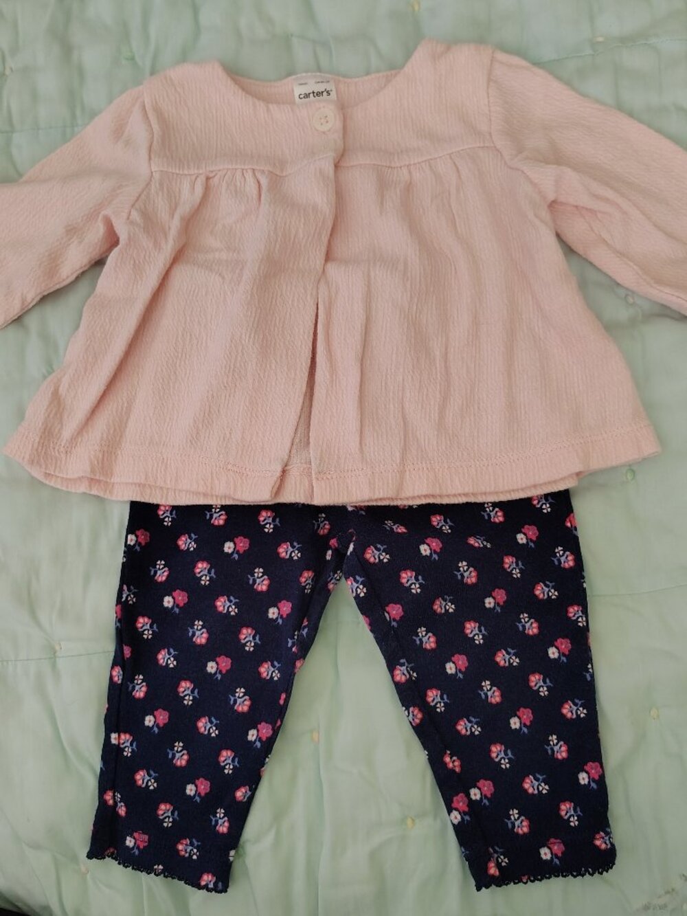 Carter's Baby Girl Outfit L/S Shirt and Leggings Size 3 Months
